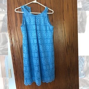 Blue crochet dress